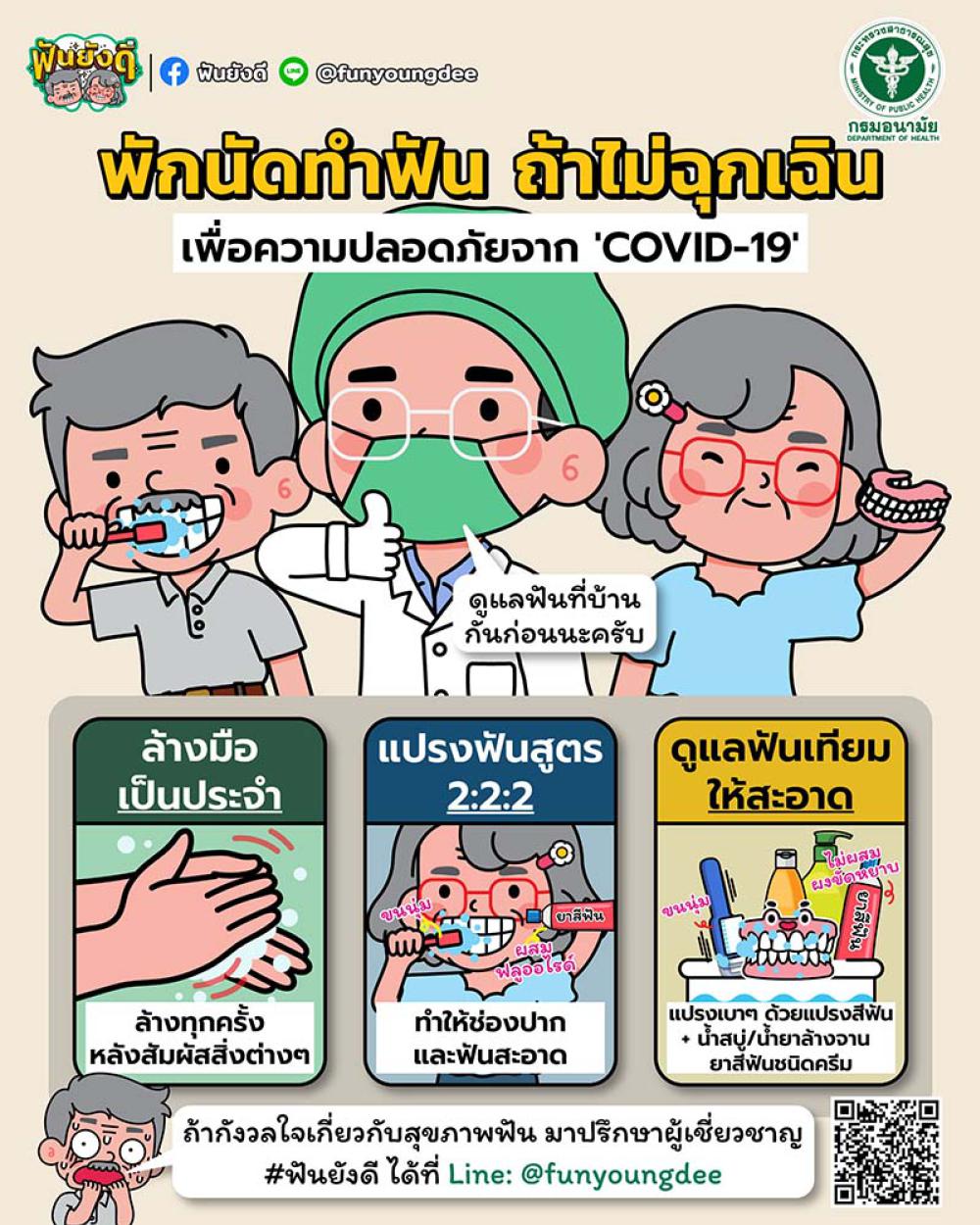พักนัดทำฟัน ถ้าไม่ฉุกเฉิน เพื่อความปลอดภัยจาก COVID-19